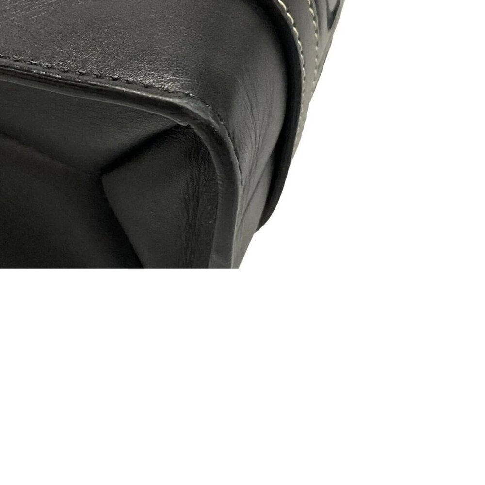 Auth Chloe Woody Small Tote Bag Black Smooth Calfskin - Picture 8 of 10